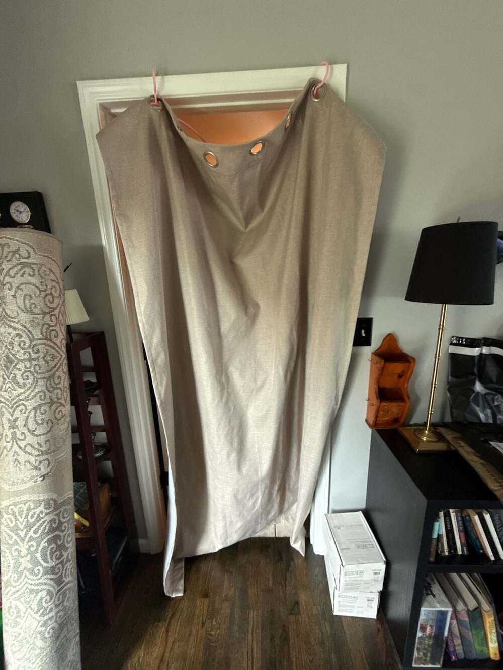 Set of Solid Textured Grommet Top Curtain Panel 52 in. x 84 in. Beige